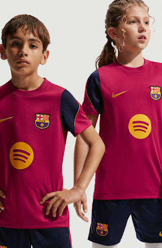 Nike FC Barcelona Dri-FIT Strike Kinder T-Shirt Blau