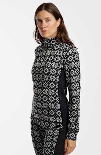 ALBRIGHT Merino maniche lunghe termica donna Nero