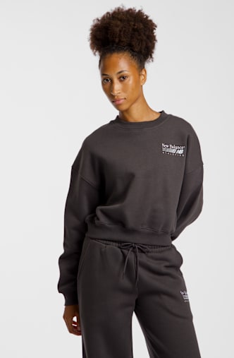 New Balance Trackside Fleece maglioni donna Grigio