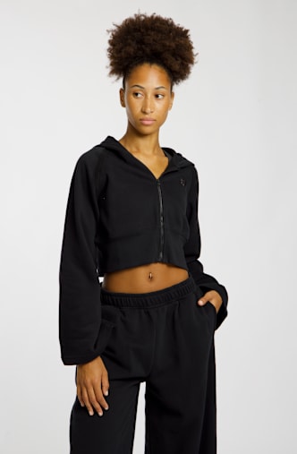 New Balance Brushed Coastal Fleece Damen Trainingsjacke Schwarz