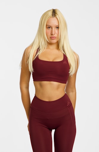 adidas Optime Workout Medium Damen Sport-BH Bordeaux