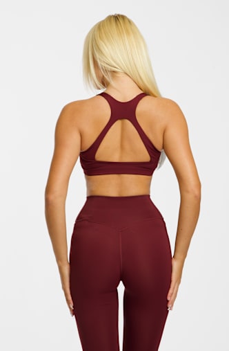 adidas Optime Workout Medium Damen Sport-BH Bordeaux