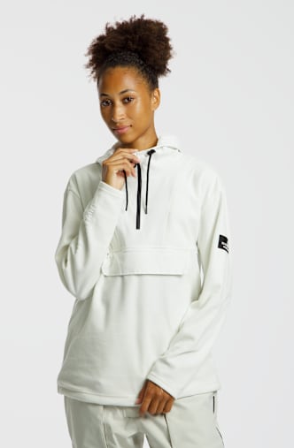 BEACH MOUNTAIN Fleece hoodie donna Bianco