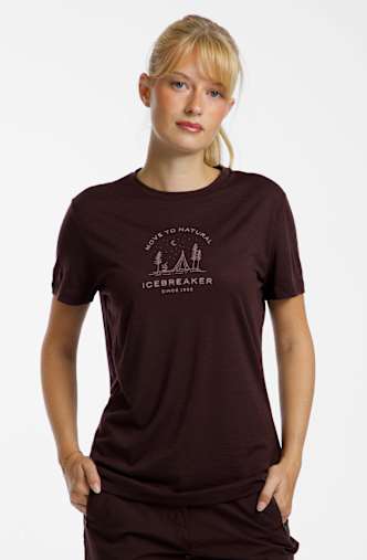 icebreaker Merino 150 Tech Lite Peaceful Pass Damen T-Shirt Braun