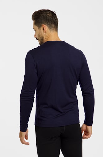 icebreaker Merino 200 Oasis Skiing Yeti Herren Thermo Longsleeve Dunkelblau