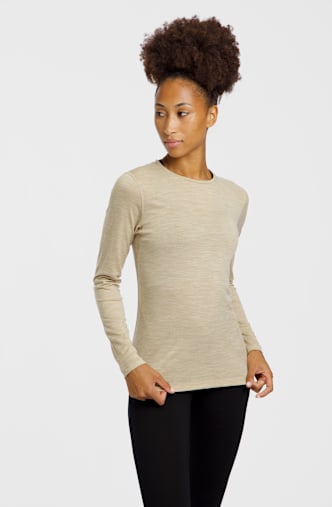icebreaker Merino 200 Oasis maniche lunghe termica donna Beige