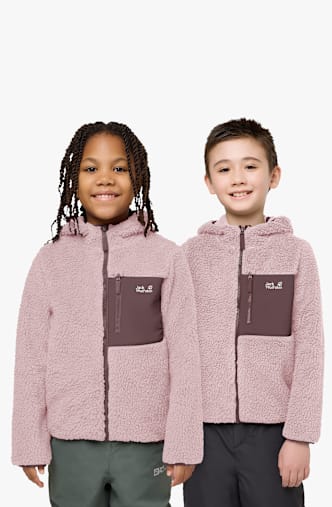 Jack Wolfskin Ice Curl Hood Kinder Midlayer Pink