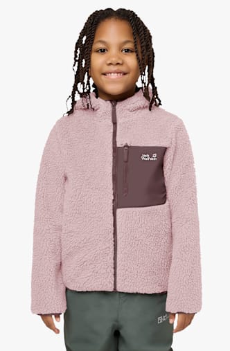 Jack Wolfskin Ice Curl Hood Kinder Midlayer Pink