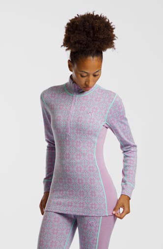 Kari Traa Rose Merino Half-Zip maniche lunghe termica donna Viola