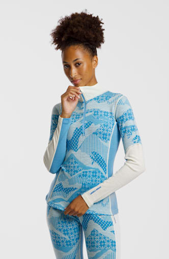 Kari Traa Olea Merino Half-Zip Damen Thermo Longsleeve Blau