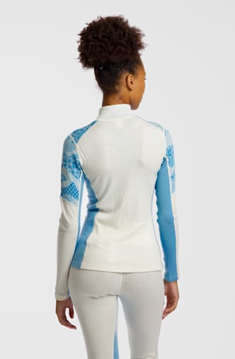 Kari Traa Olea Merino Half-Zip manche longue thermique femmes Bleu