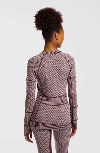 Kari Traa Smekker Merino Half-Zip Damen Thermo Longsleeve Braun