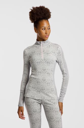 Kari Traa Anna Merino Half-Zip Damen Thermo Longsleeve Grau