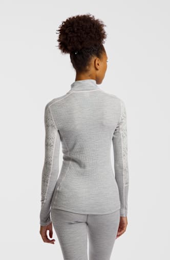 Kari Traa Anna Merino Half-Zip Damen Thermo Longsleeve Grau