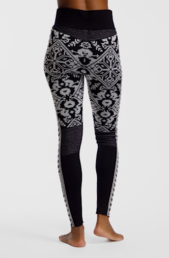 Kari Traa Saga Merino leggings termici donna Nero