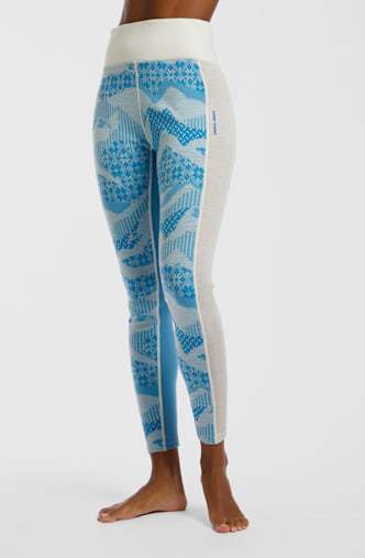 Kari Traa Olea Merino leggings termici donna Blu