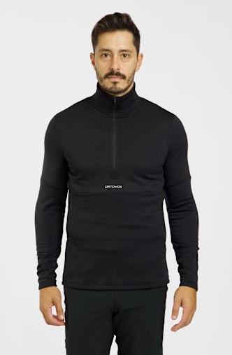 Ortovox Fleece Light Zip Neck midlayer uomo Nero