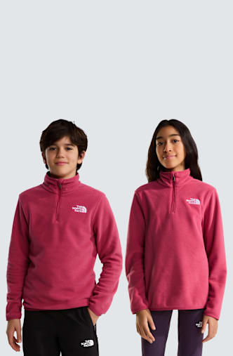 The North Face Glacier Fleece 1/4 Zip midlayer enfants Rose