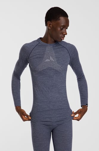 ALBRIGHT Merino Seamless maniche lunghe termica uomo Blu