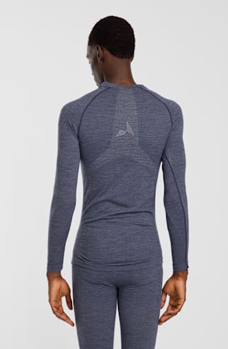 ALBRIGHT Merino Seamless maniche lunghe termica uomo Blu