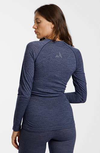 ALBRIGHT Merino Seamless maniche lunghe termica donna Blu