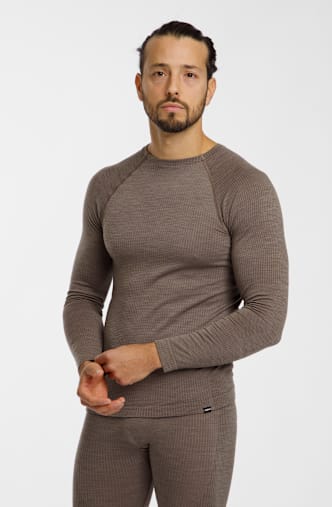 Odlo Seamless Performance Wool maniche lunghe termica uomo Marrone