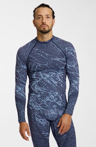Odlo Performance Warm Blackcomb manche longue thermique hommes Bleu