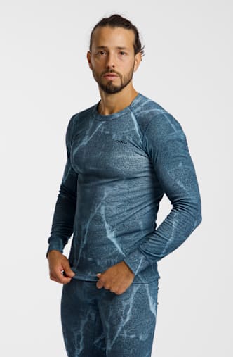 Odlo Active Warm X Frozen Lake maniche lunghe termica uomo Petrolio
