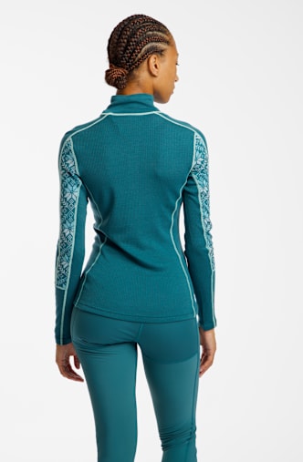 Kari Traa Anna Half-Zip Damen Thermo Longsleeve Grün