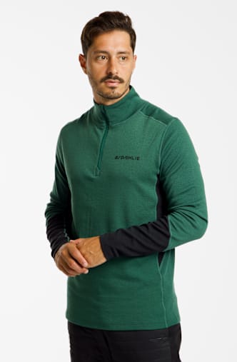 Daehlie Shield Wool Half-Zip midlayer hommes Vert