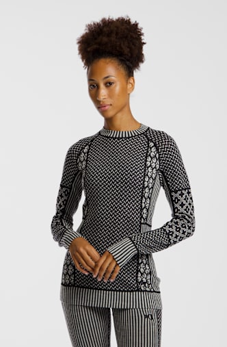 Kari Traa Smekker Merino Half-Zip Damen Thermo Longsleeve Schwarz