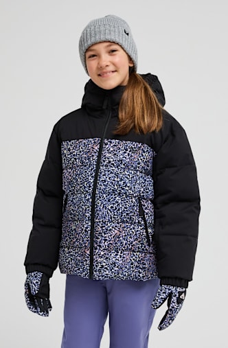 Roxy Snowyhill Printed Puffy 10K Kinder Ski-/Snowboardjacke Schwarz