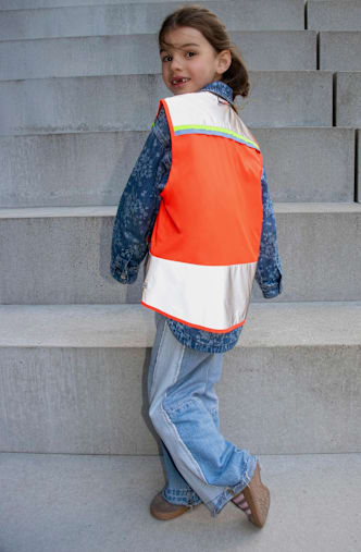 GOFLUO Yade reflective gilet enfants Gris