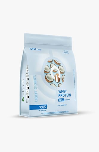 QNT Light Digest Whey Coconut 500 g poudre de protéines Bleu