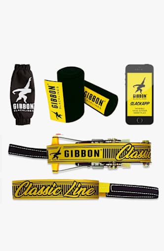 Gibbon Classicline slackline + protezione degli alberi Giallo