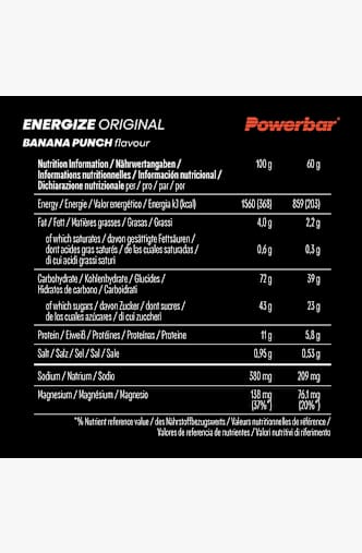 Powerbar Energize Original Banana Punch 15 x 55 g Sportriegel Grau