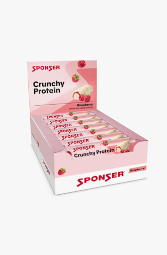 Sponser Crunchy Protein Raspberry 12 x 50 g barretta per lo sport Bianco