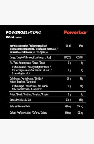 Powerbar Hydro Cola 24 x 67 ml Energy Gel Braun