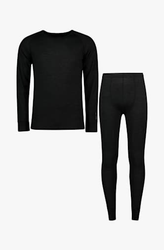 46 NORD Merino Herren Thermo Unterwäsche Set Schwarz