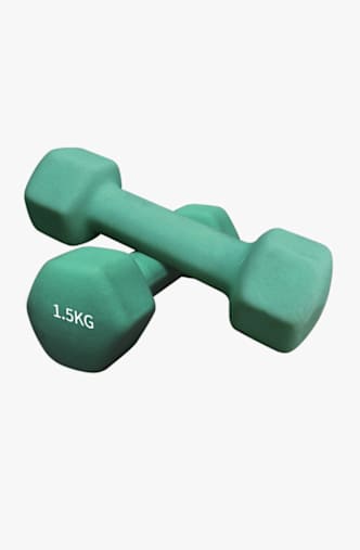 POWERZONE Hexagonal Neoprene 2 x 1.5 kg set bilanciere Verde