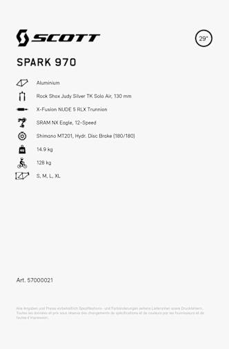 SCOTT Spark 970 29 mountainbike Argent