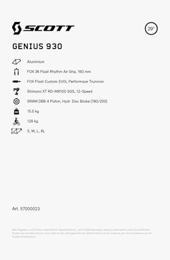 SCOTT Genius 930 29 mountainbike Blu
