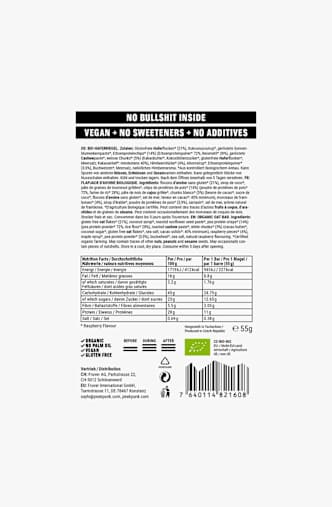 Peak Punk Bio High-Protein White Chocolate Raspberry 12 x 55 g barretta per lo sport Marrone