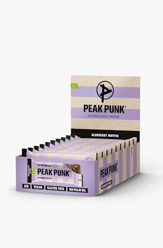 Peak Punk Bio Oat Flapjack Blueberry Muffin 12 x 60 g Sportriegel Braun