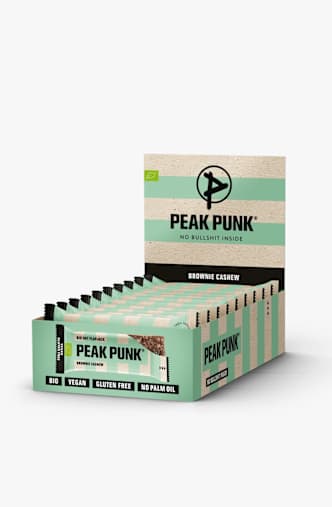 Peak Punk Bio Oat Flapjack Brownie Cashew 12 x 60 g Sportriegel Braun