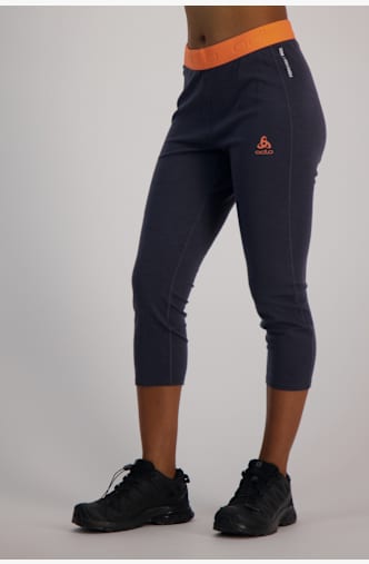Odlo Revelstoke Performance Wool 150 Warm leggings termici 3/4 donna Blu