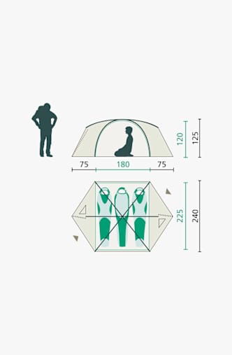 Jack Wolfskin Eclipse III tenda Verde