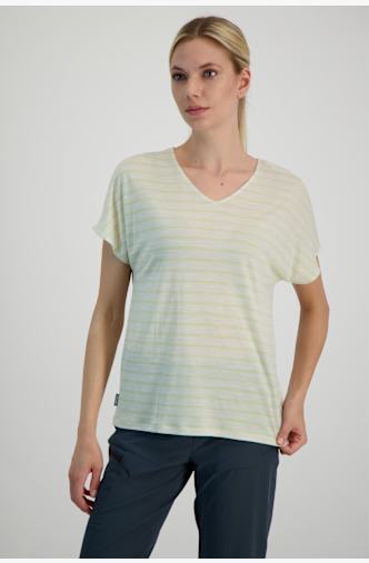 icebreaker Merino 125 Blend Drayden Reversible Stripe t-shirt donna Bianco
