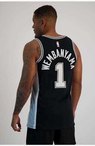 Nike San Antonio Spurs Icon Edition Victor Wembanyama Herren Basketballtrikot Schwarz