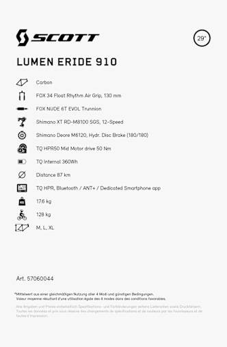 SCOTT Lumen eRide 910 29 e-mountainbike Grigio